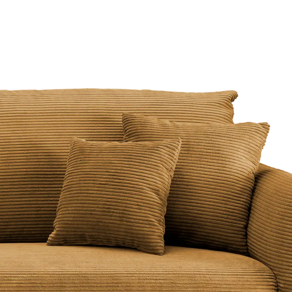 Kuschlige Eckpolstergruppe in Cord gold