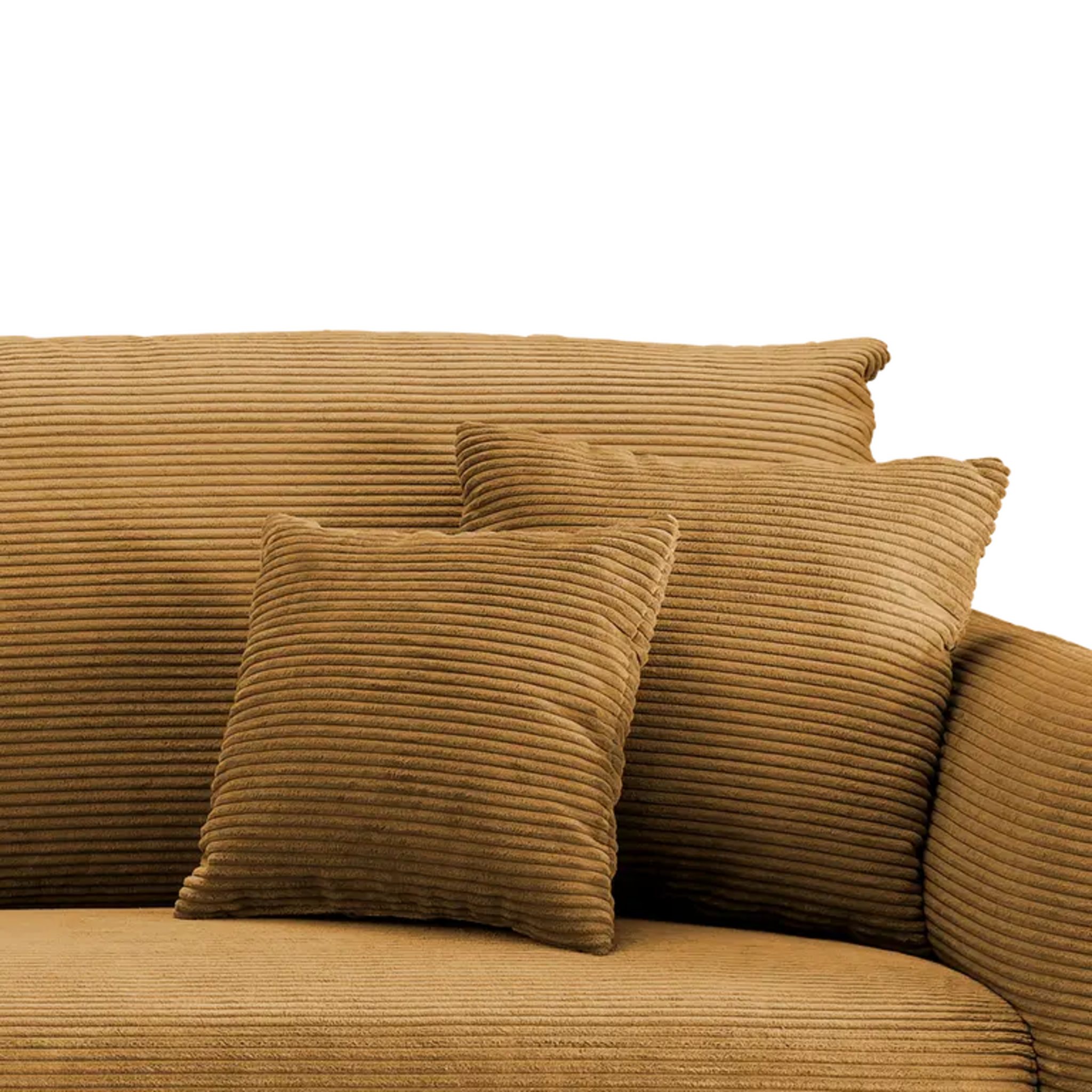 Kuschlige Eckpolstergruppe in Cord gold