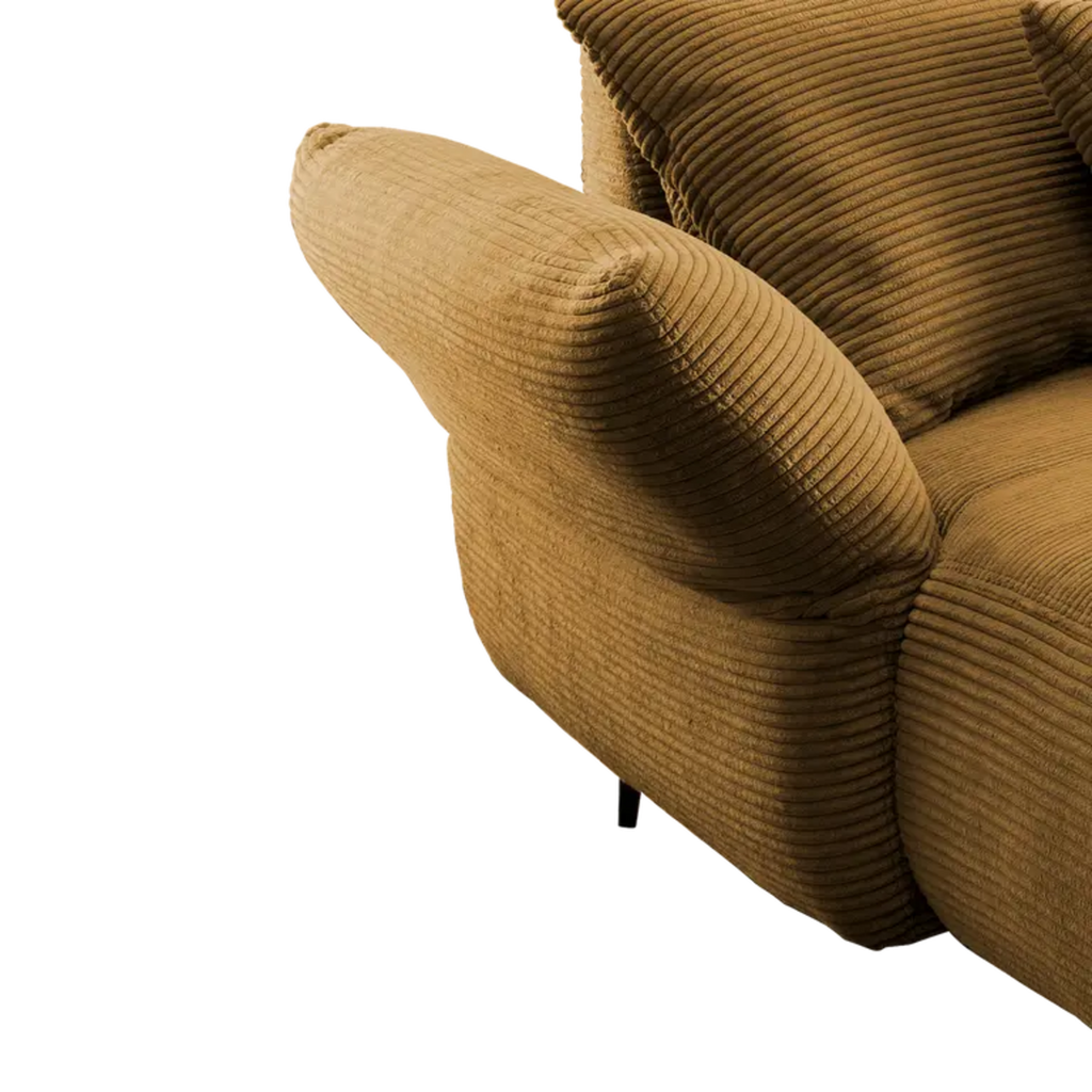 Kuschlige Eckpolstergruppe in Cord gold