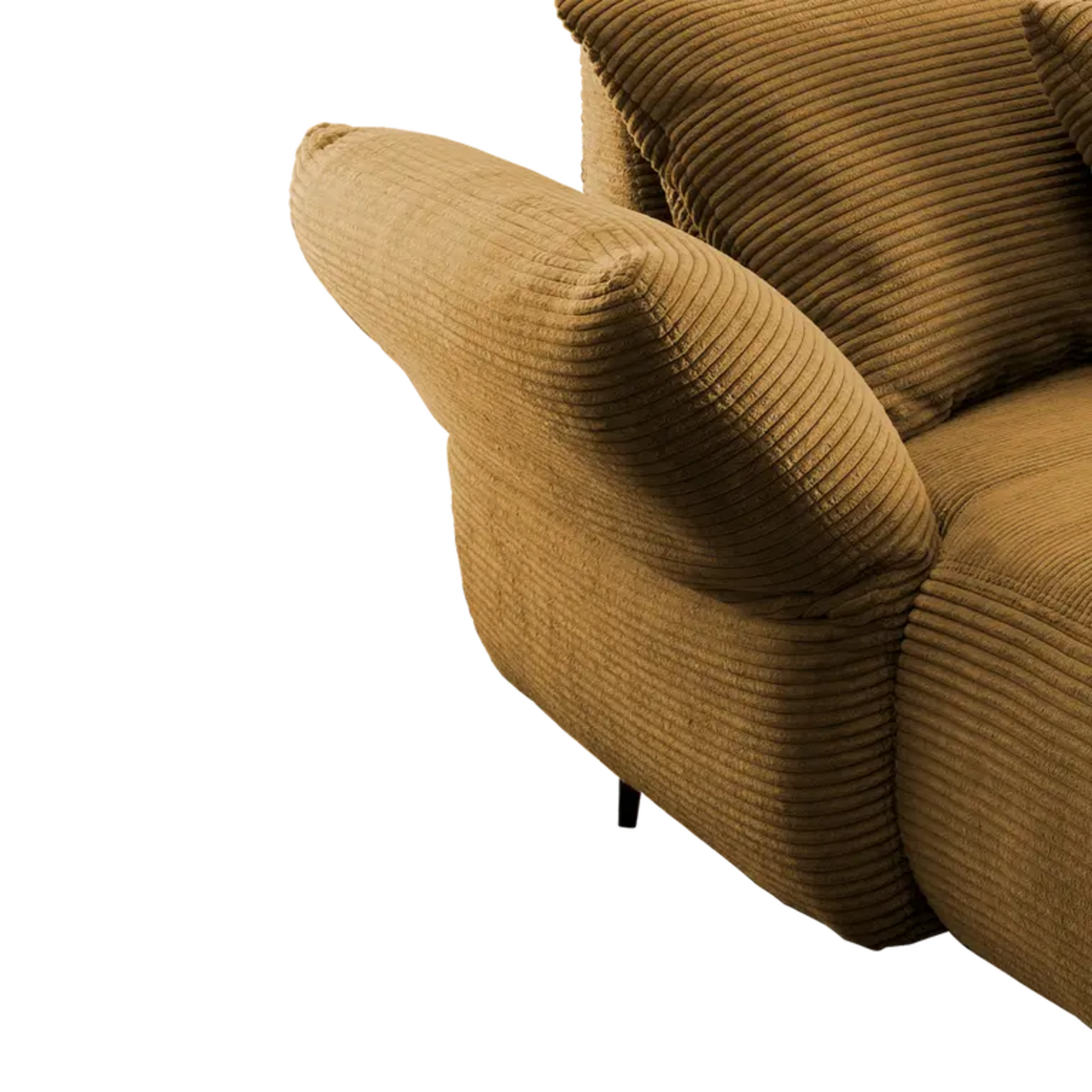 Ensemble canapé d'angle confortable en velours côtelé doré