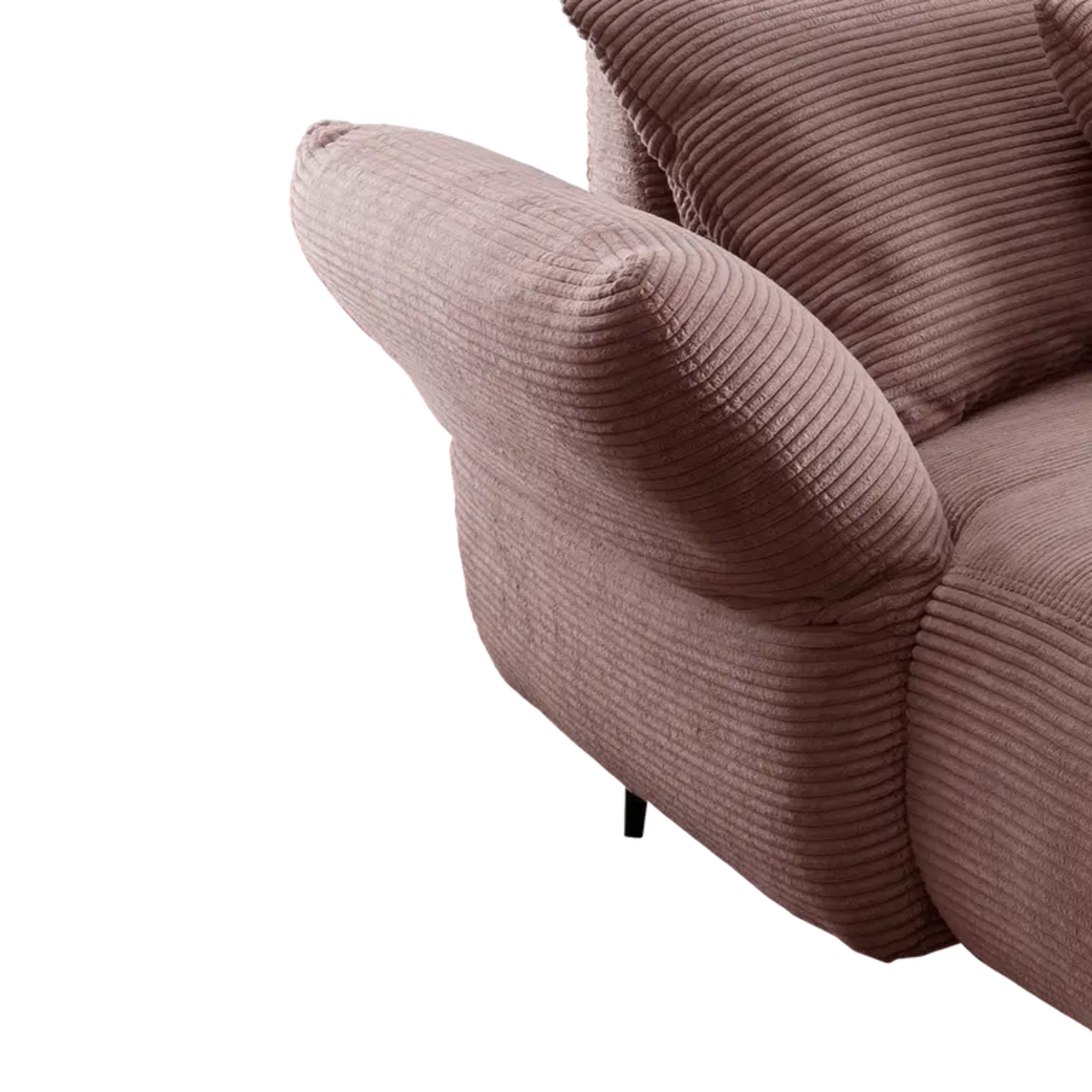 Ensemble canapé d'angle confortable en velours côtelé rose