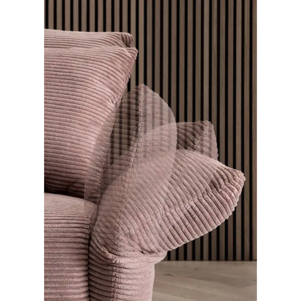 Kuschlige Eckpolstergruppe in Cord rosa