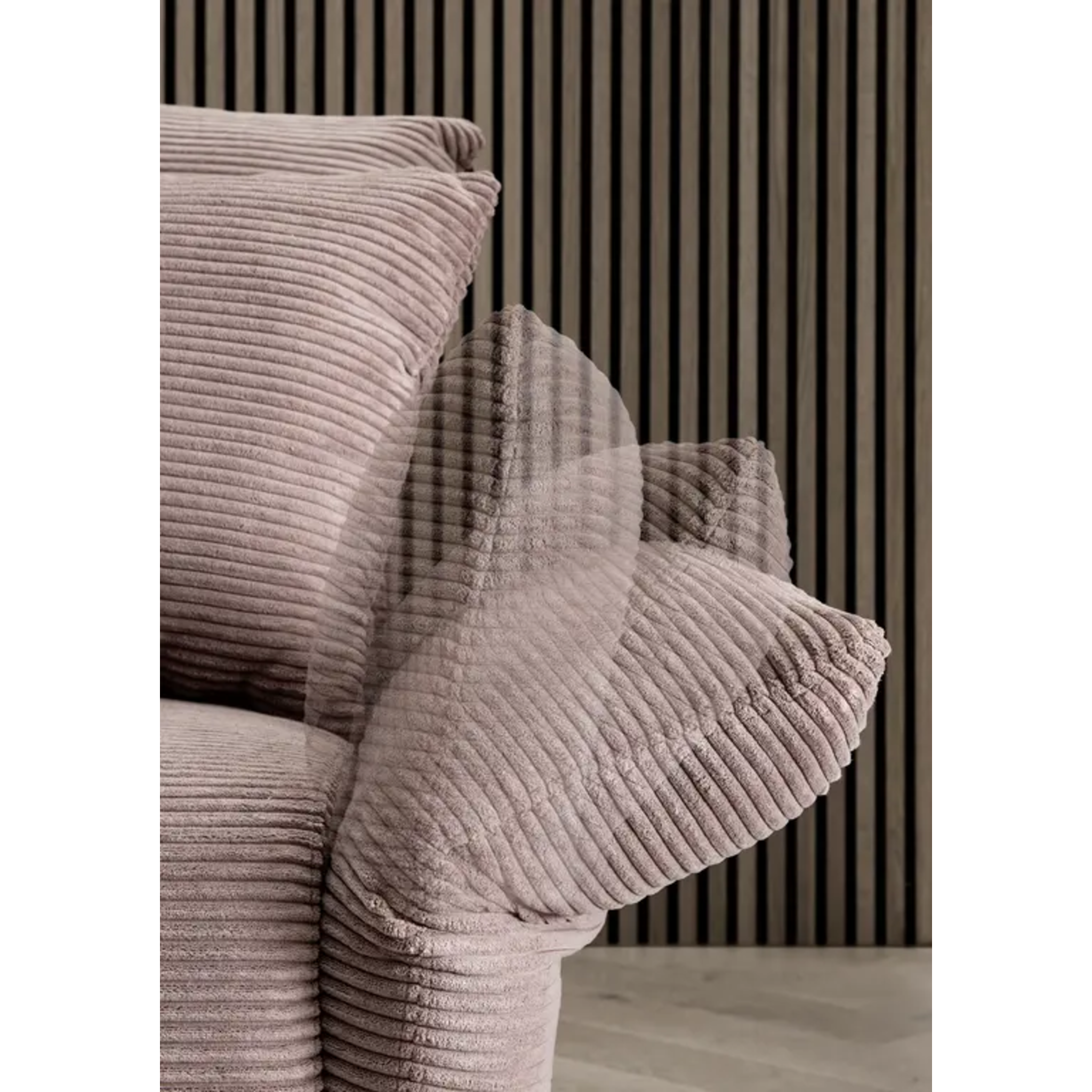 Ensemble canapé d'angle confortable en velours côtelé rose