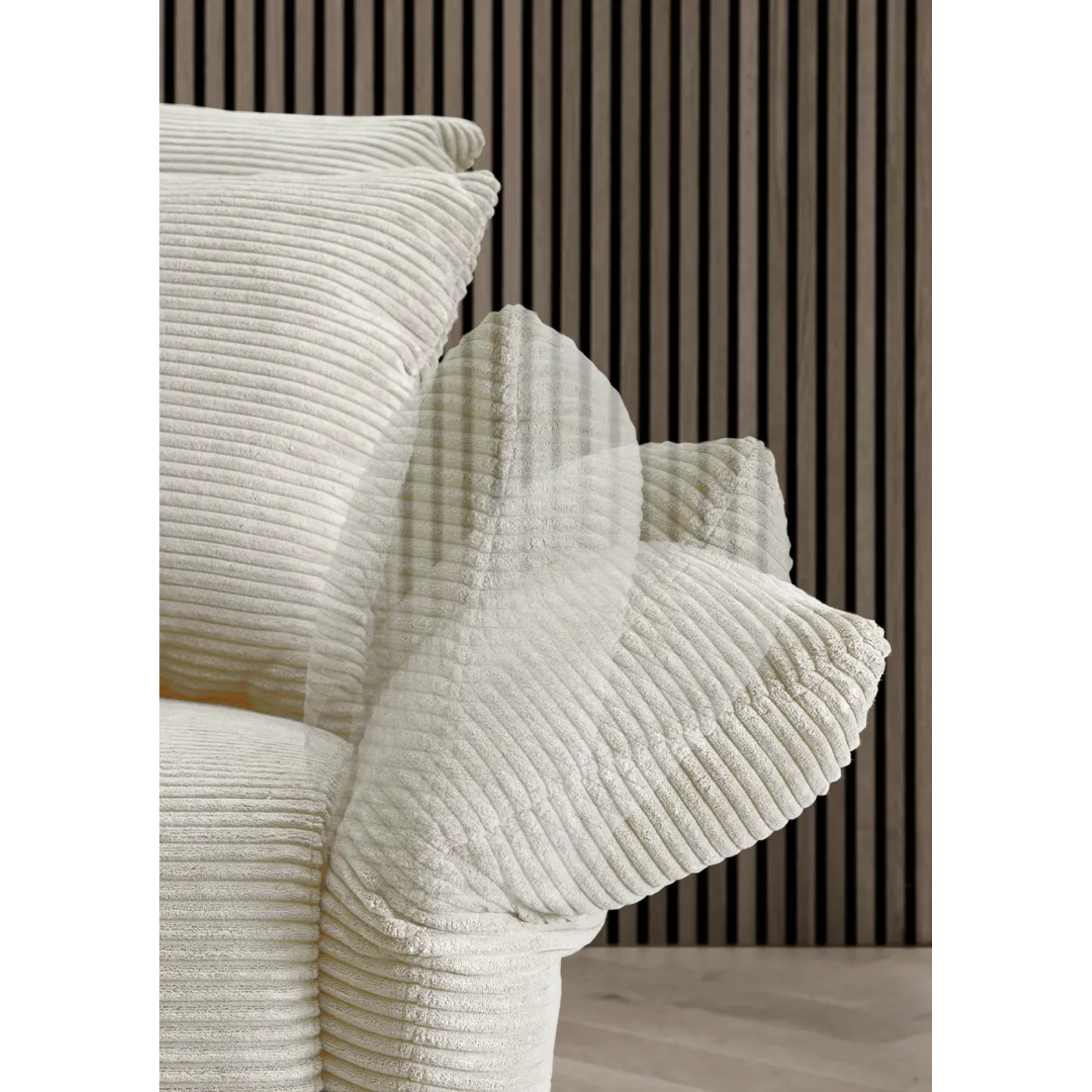 Ensemble canapé d'angle confortable en velours côtelé beige