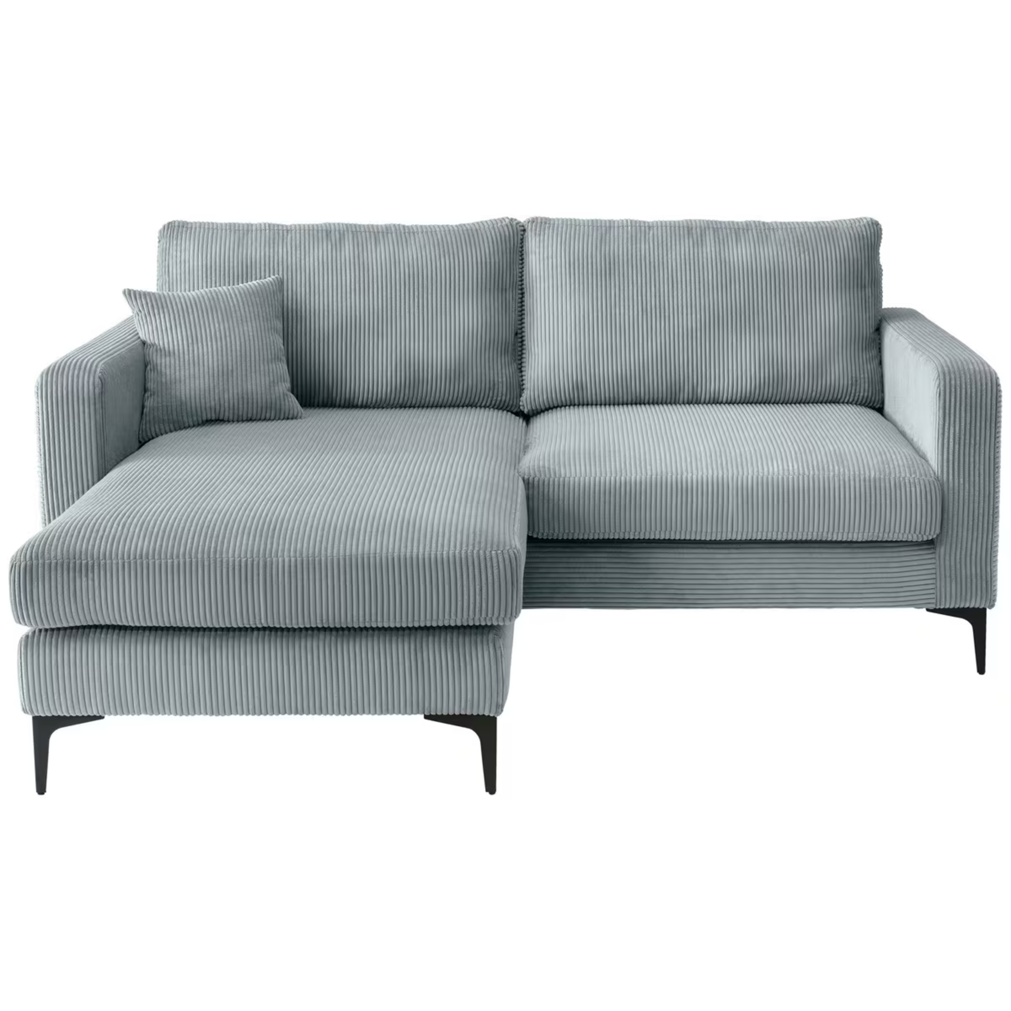 Canapé d'angle Eliza en velours côtelé bleu turquoise