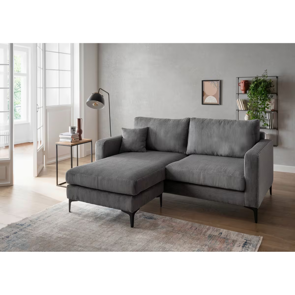 Ecksofa Eliza in Cord grau