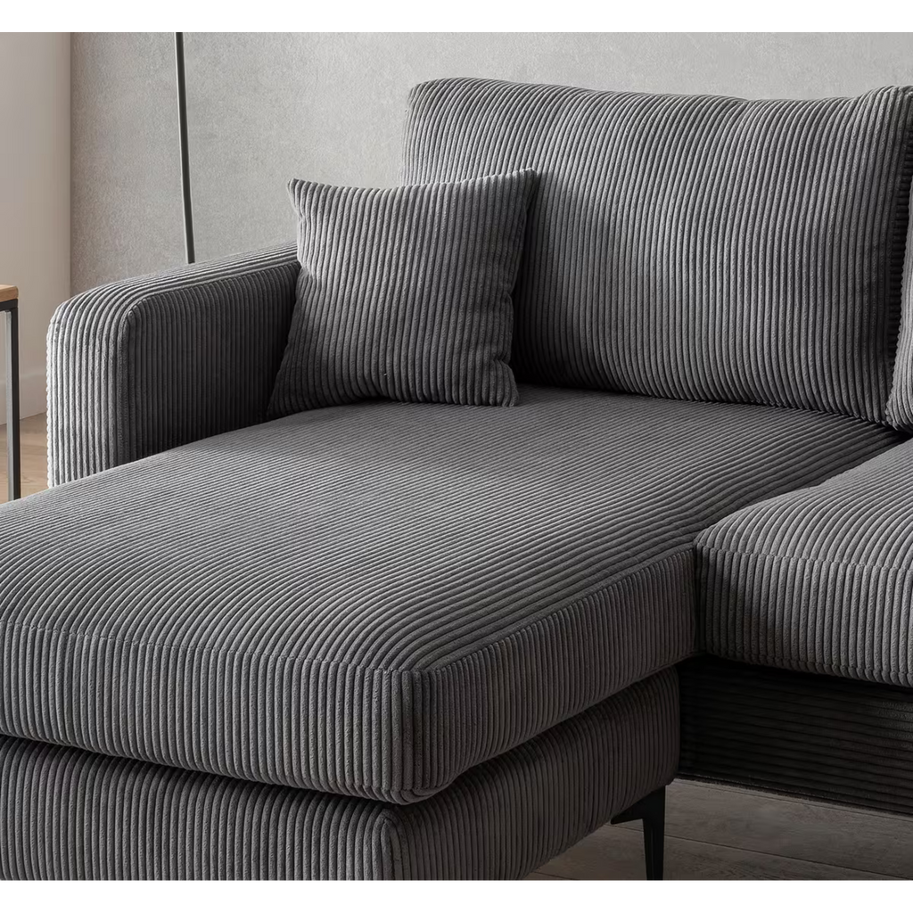 Ecksofa Eliza in Cord grau