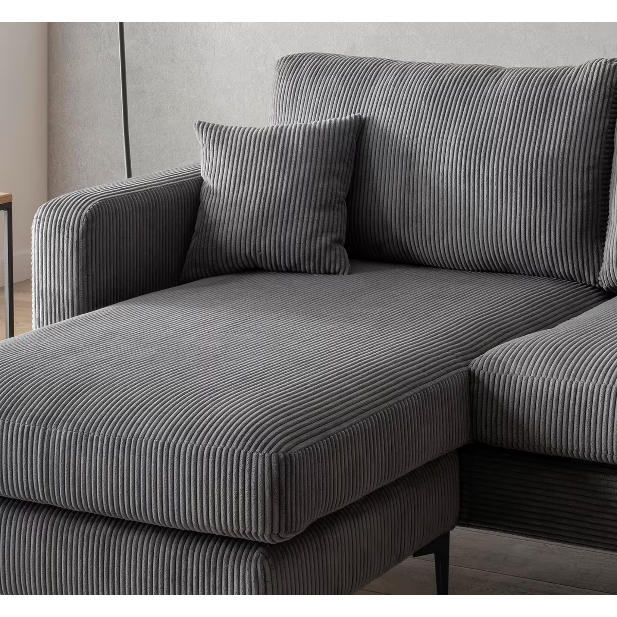 Ecksofa Eliza in Cord grau