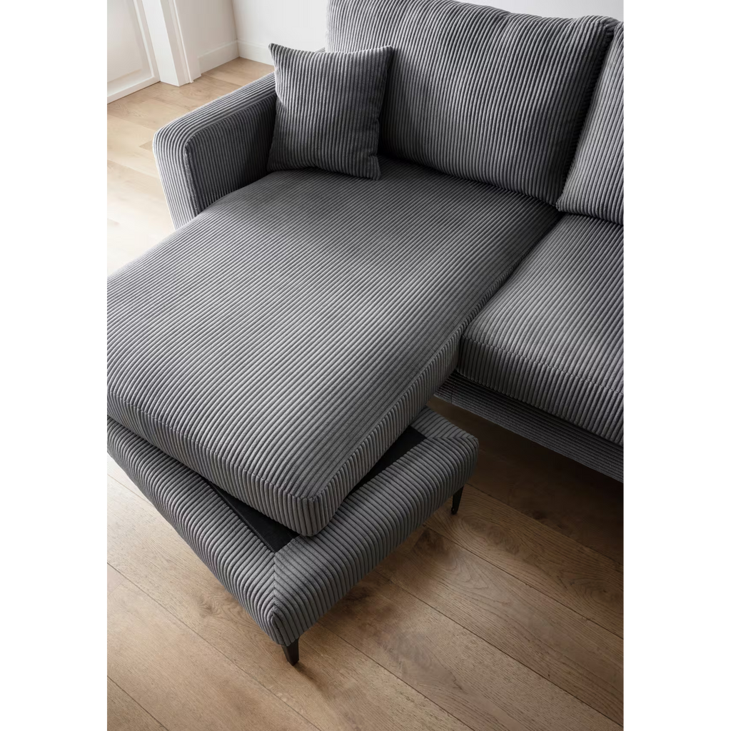 Ecksofa Eliza in Cord grau