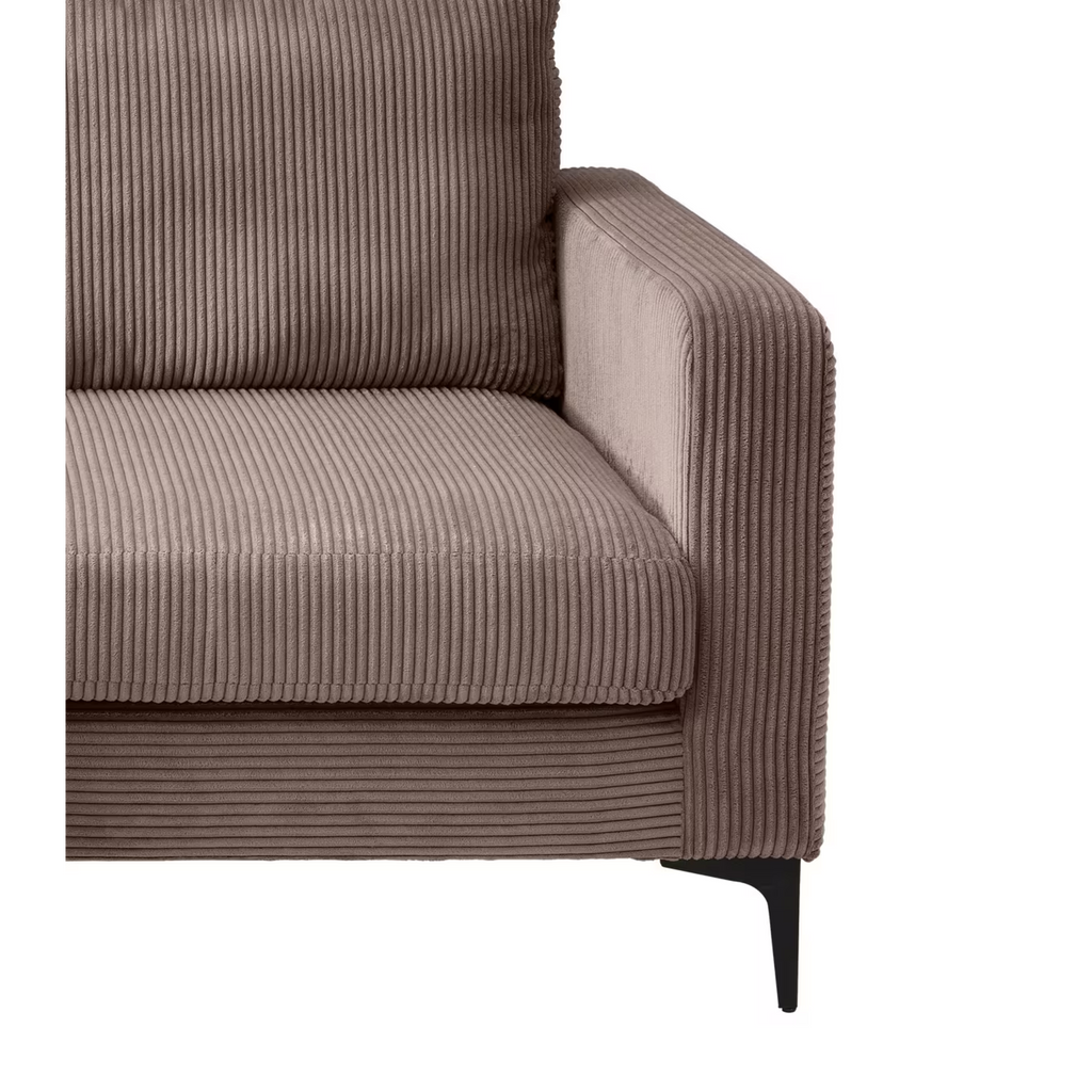 Ecksofa Eliza in Cord grau-braun
