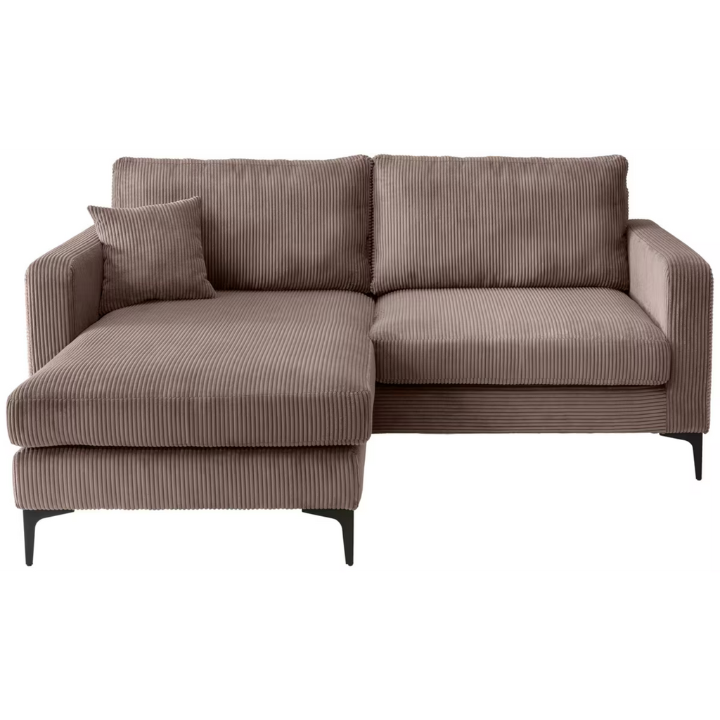 Ecksofa Eliza in Cord grau-braun