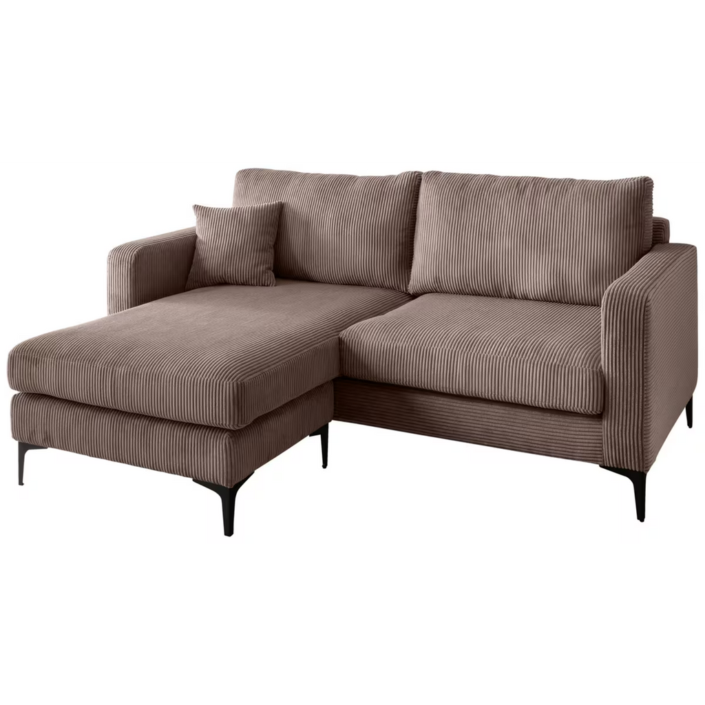 Ecksofa Eliza in Cord grau-braun