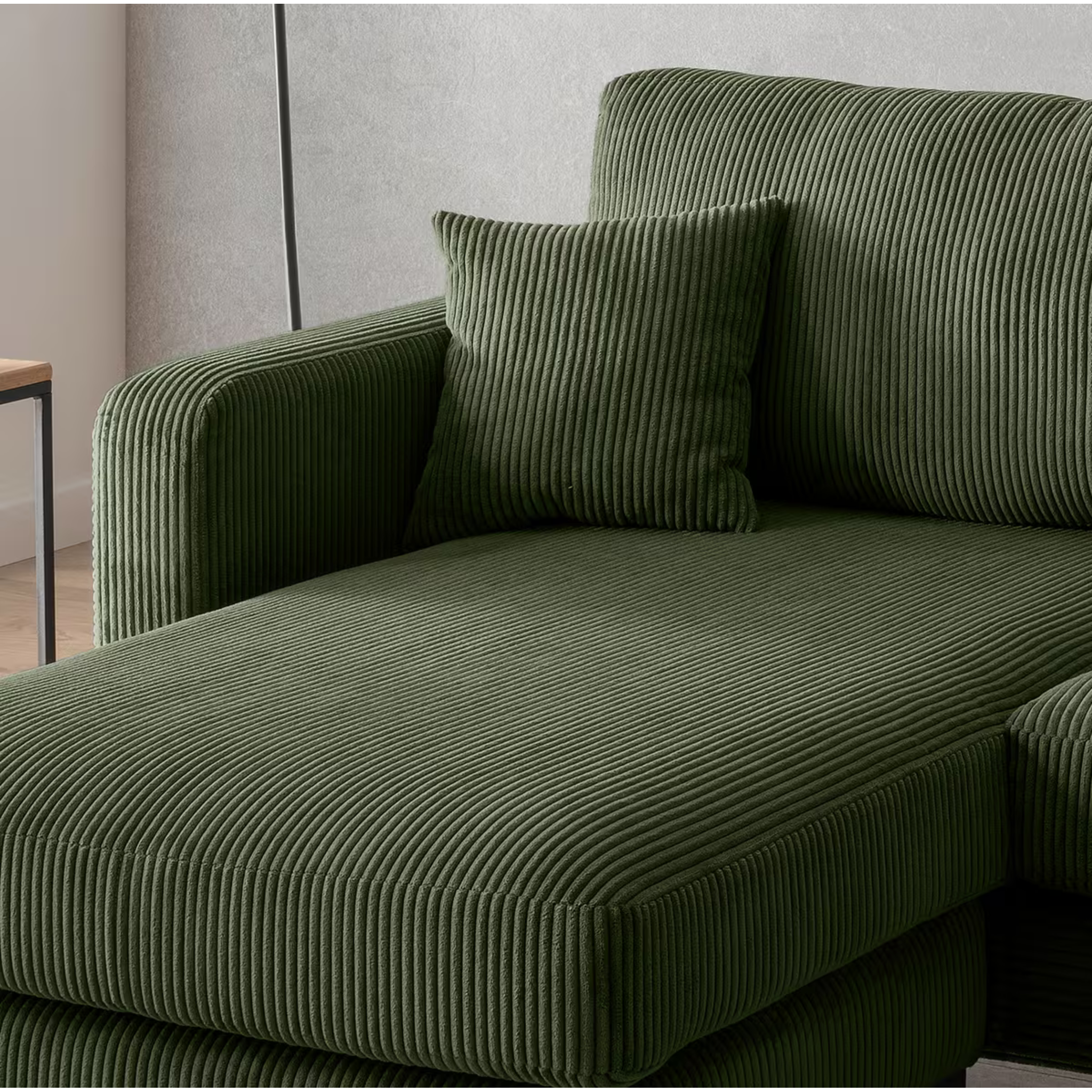 Ecksofa Eliza in Cord grün