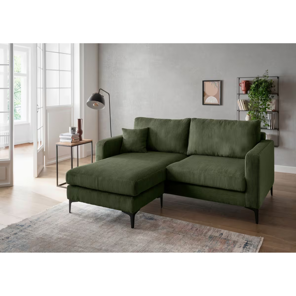 Ecksofa Eliza in Cord grün