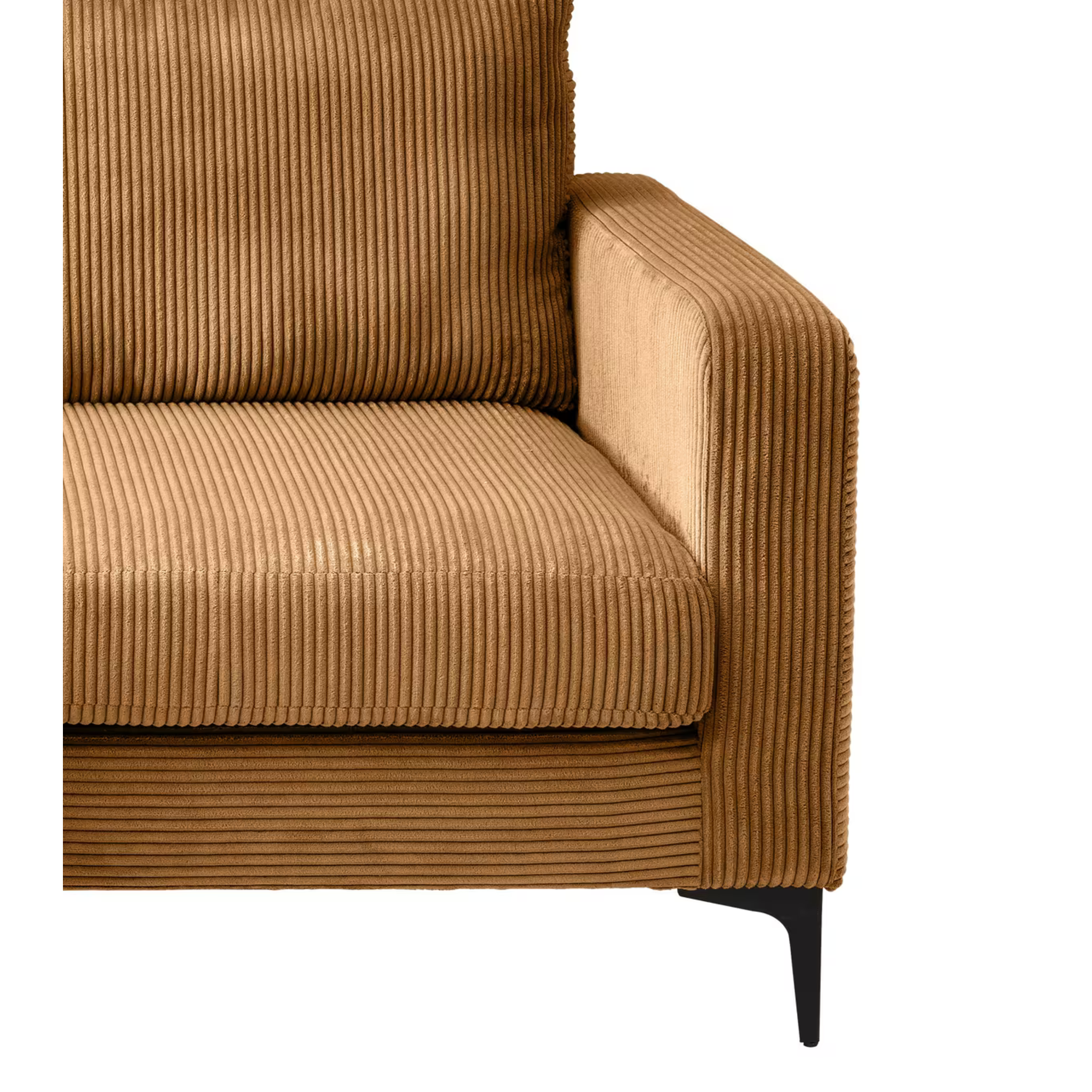 Canapé d'angle Eliza en velours côtelé doré