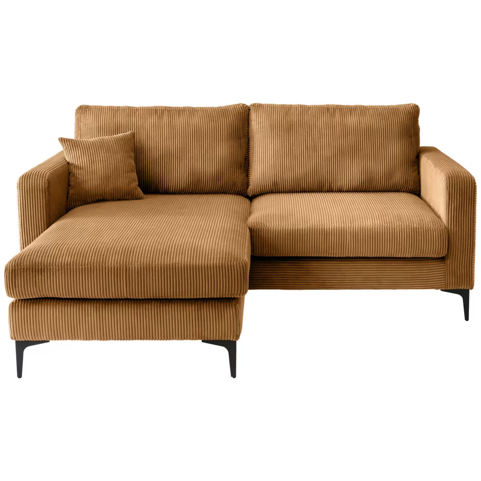 Canapé d'angle Eliza en velours côtelé doré