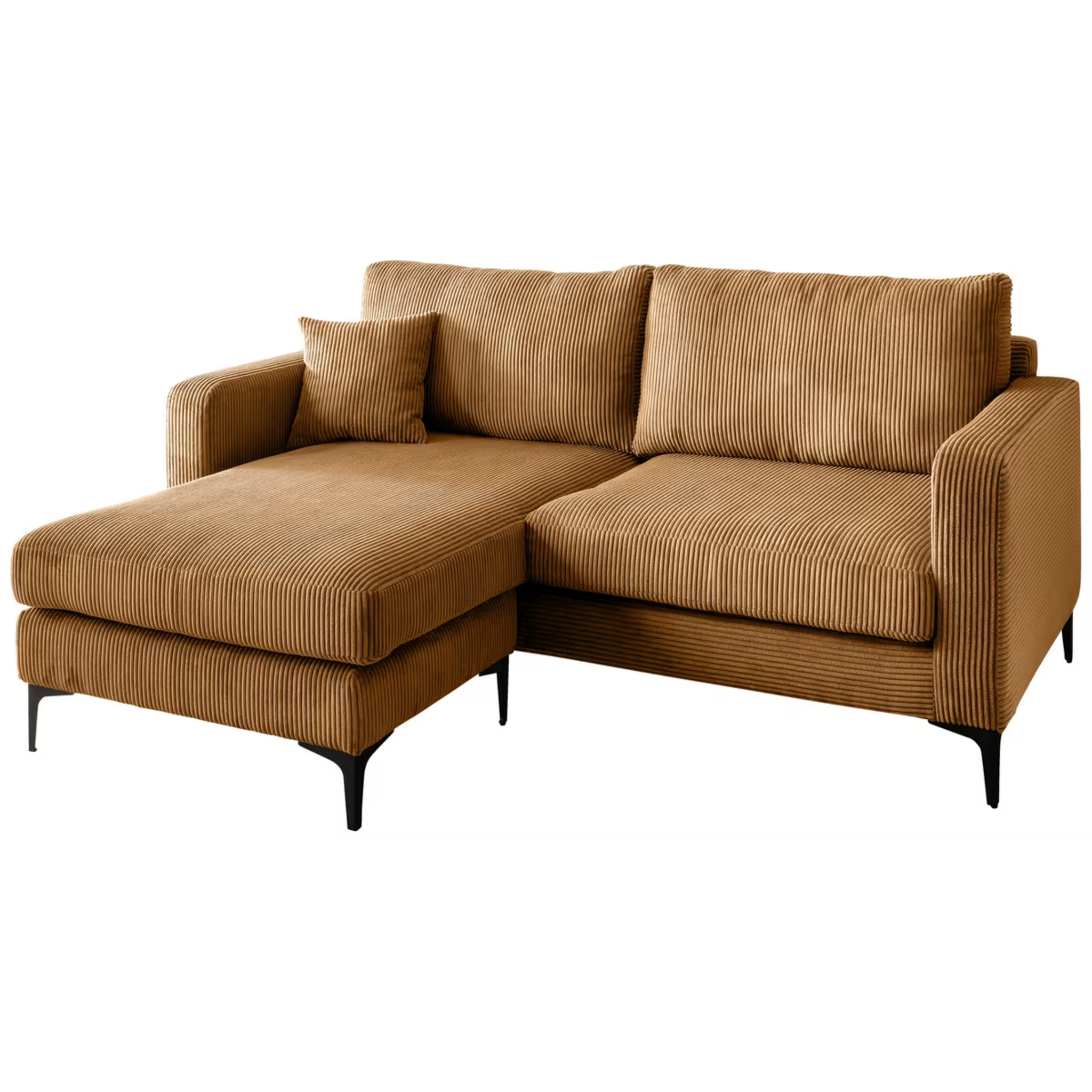 Canapé d'angle Eliza en velours côtelé doré