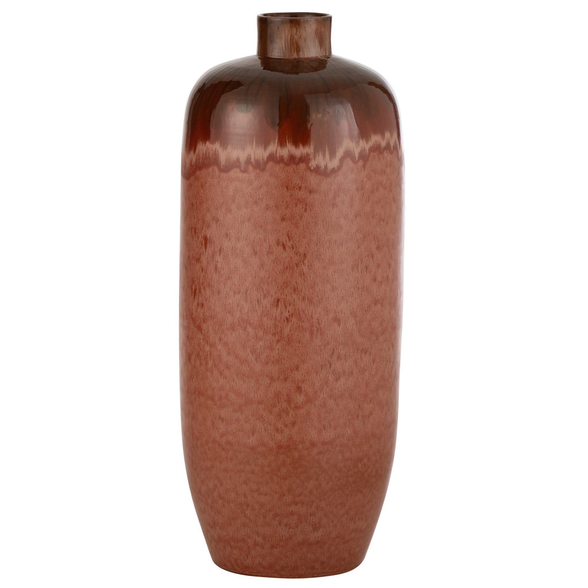 Vase Aline en céramique brun rouille, grand modèle 89 cm