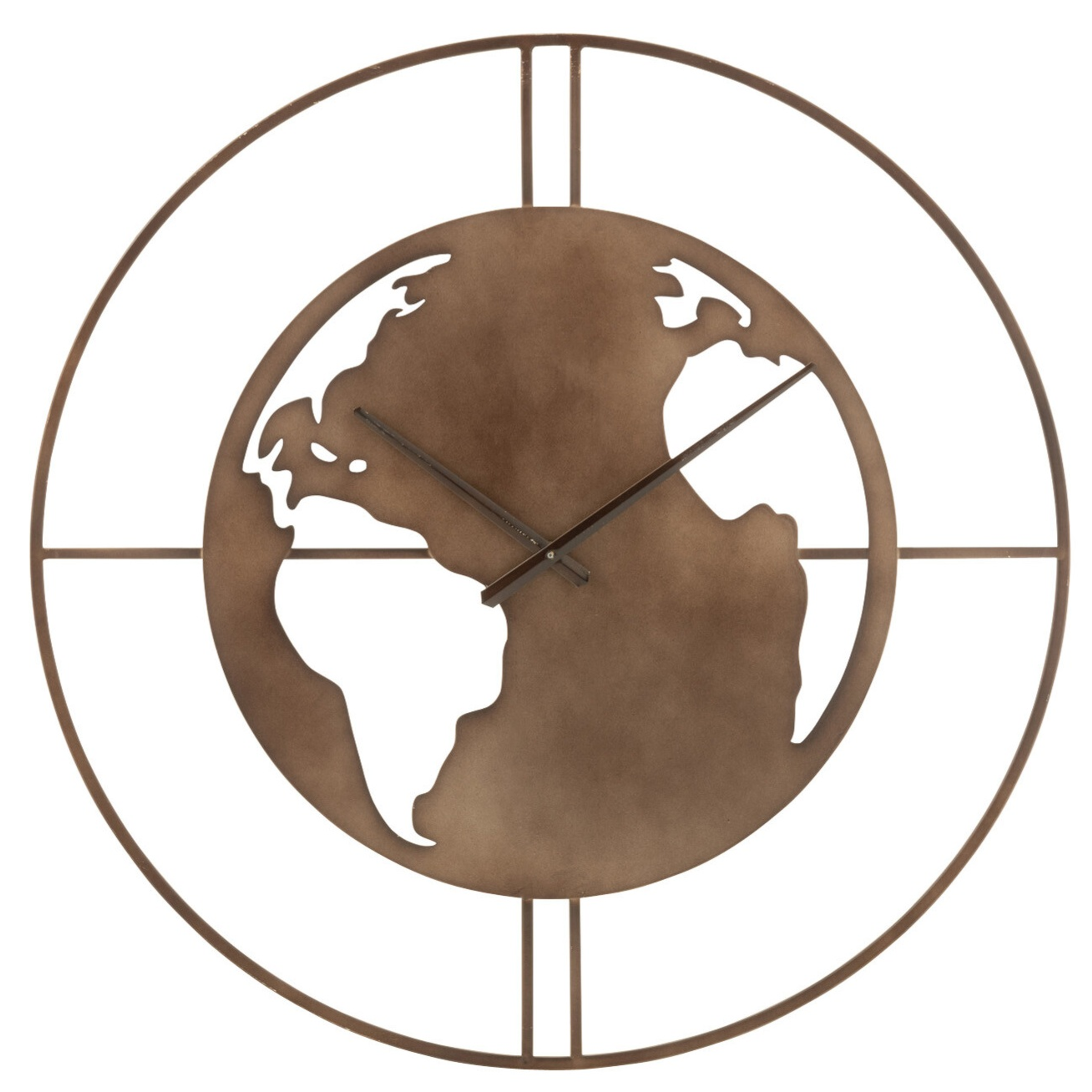 Horloge Carte du Monde Métal Trous S 60cm