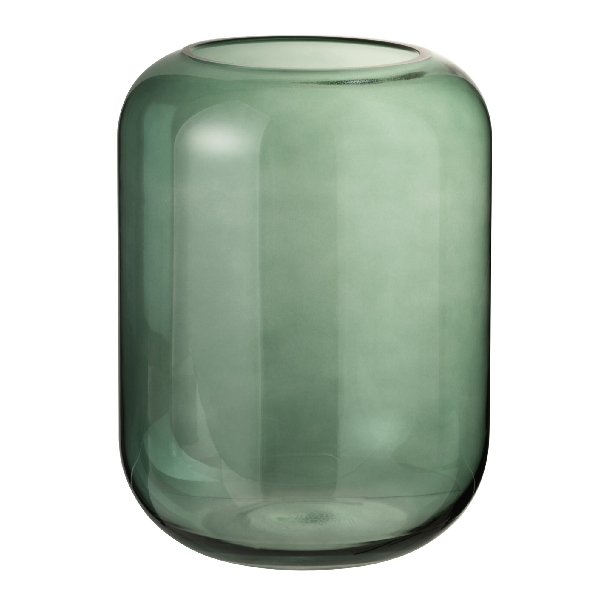 Vase cylindrique en verre vert moyen 29,5 cm