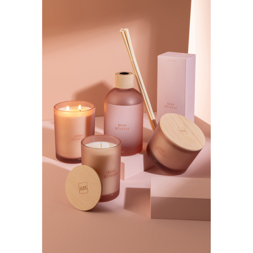 Bougie parfumée Rose rêveuse 38 heures 12,5cm