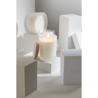 Jolipa Duftkerze Fleur Blanche im Glas mit Holzdeckel, brennend, weiss, mit Geschenkbox