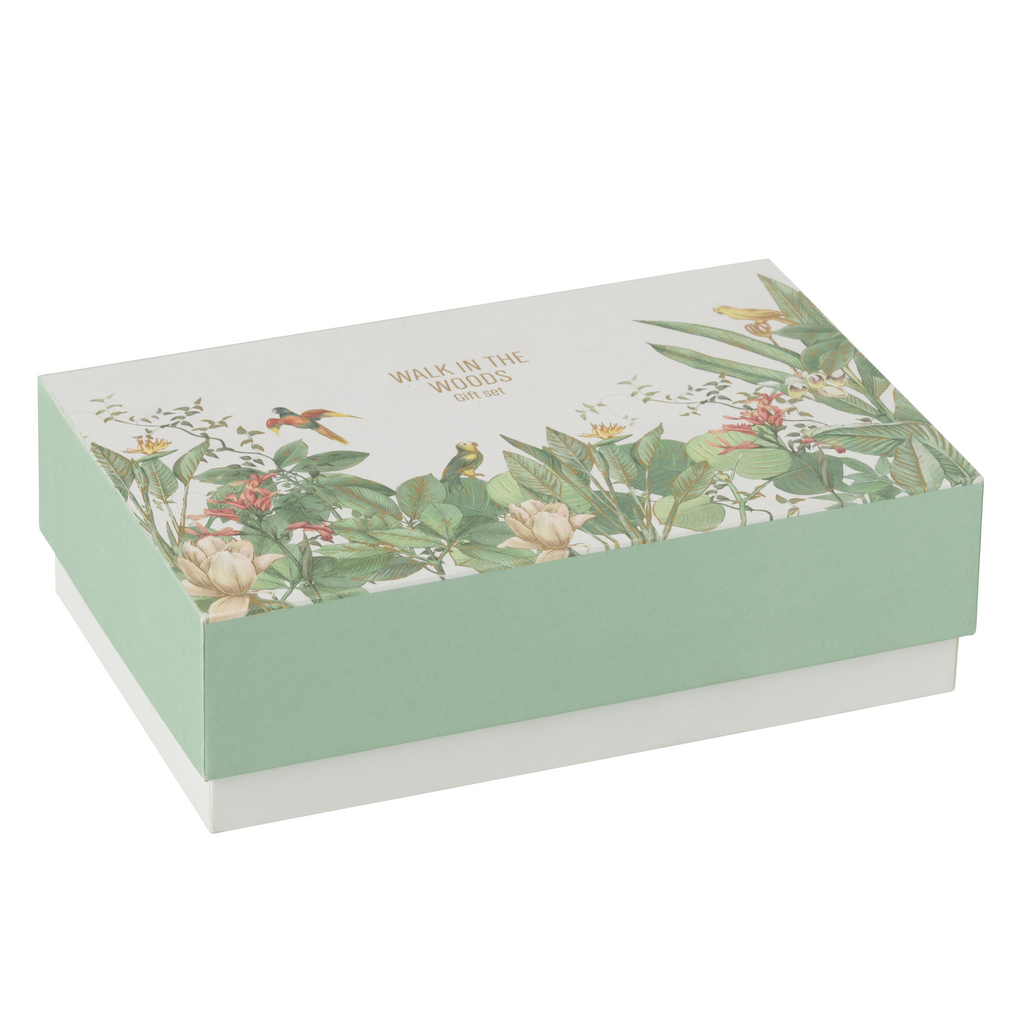 Coffret cadeau bougie + diffuseur de parfum Promenade en forêt Vert