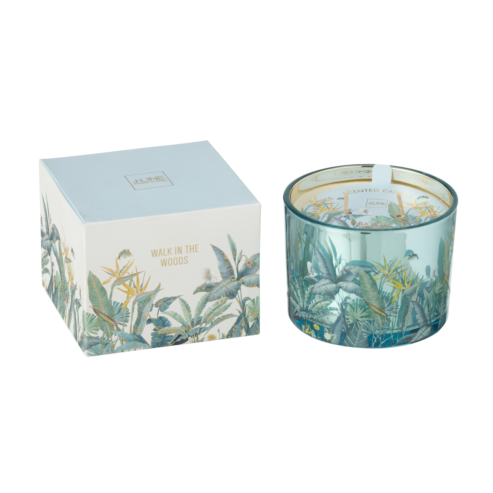 Bougie parfumée Promenade en forêt, petit format, 30 heures, bleue