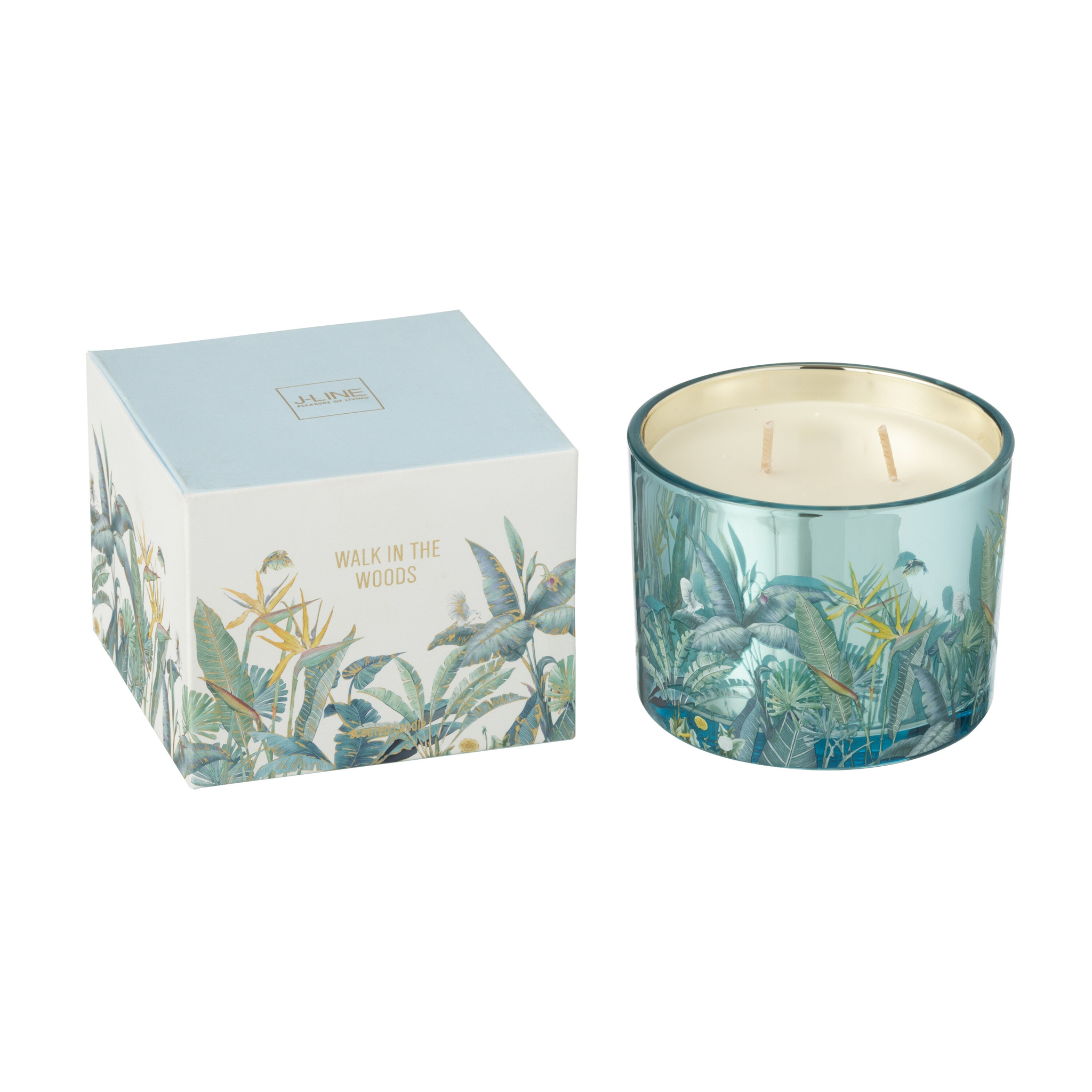 Bougie parfumée Promenade en forêt, petit format, 30 heures, bleue