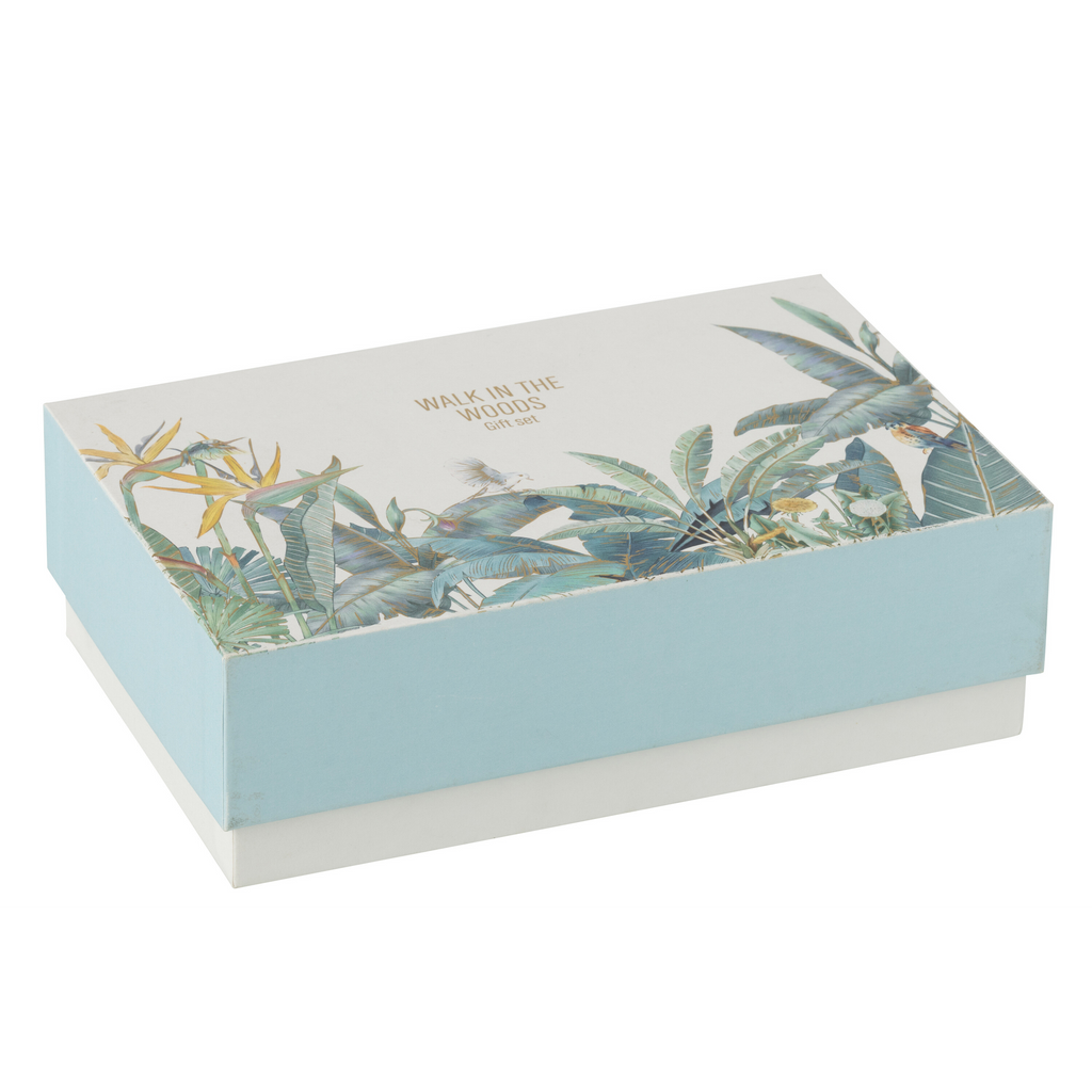 Coffret cadeau bougie + diffuseur de parfum Promenade en forêt Bleu