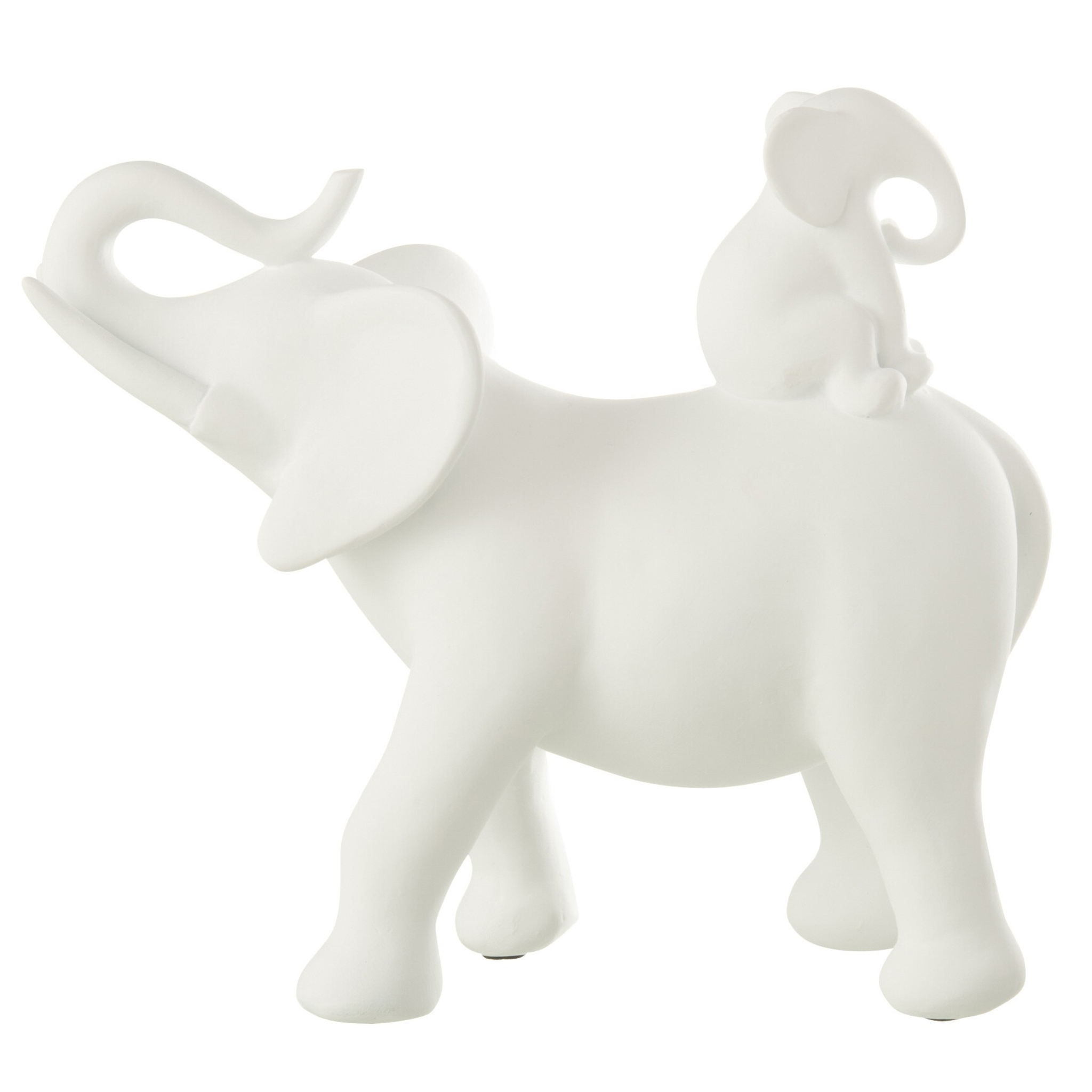 Éléphant portant un bébé blanc