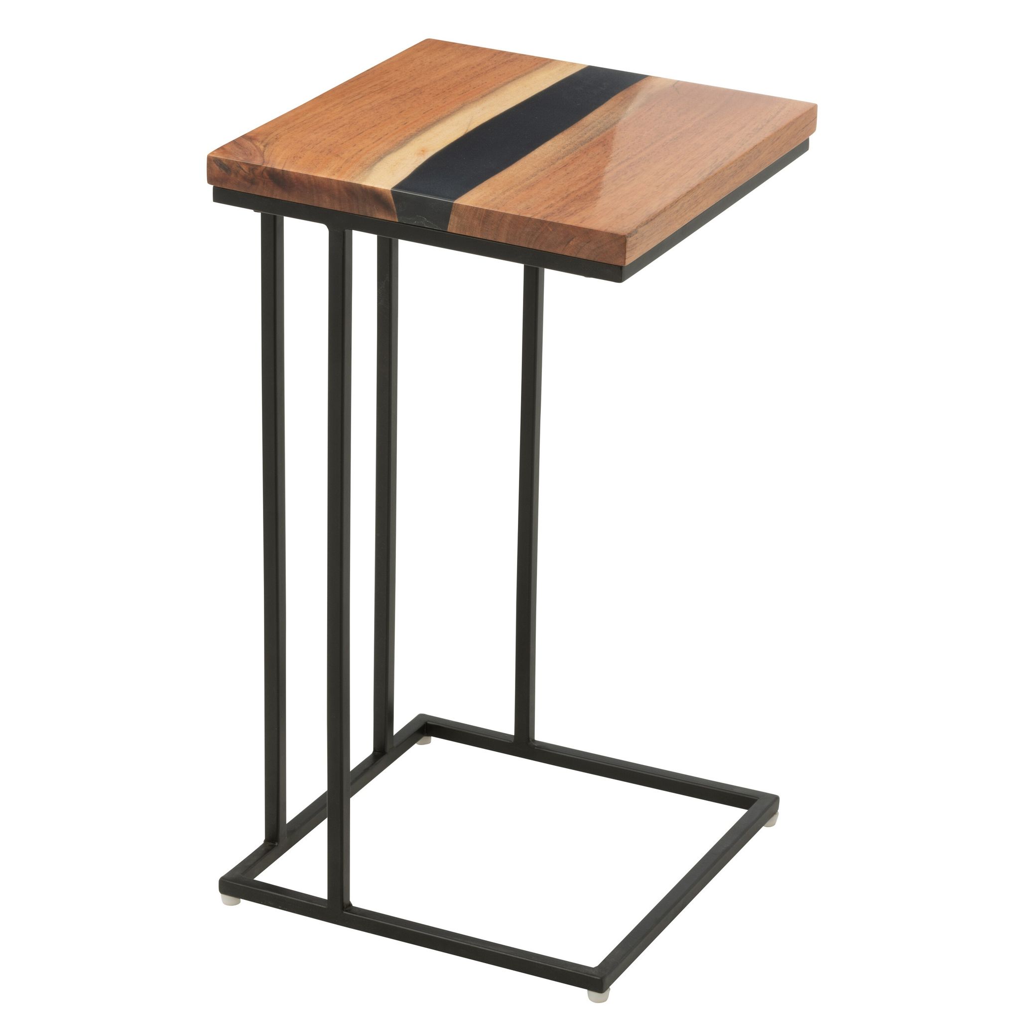 Table d'appoint en acacia naturel/noir