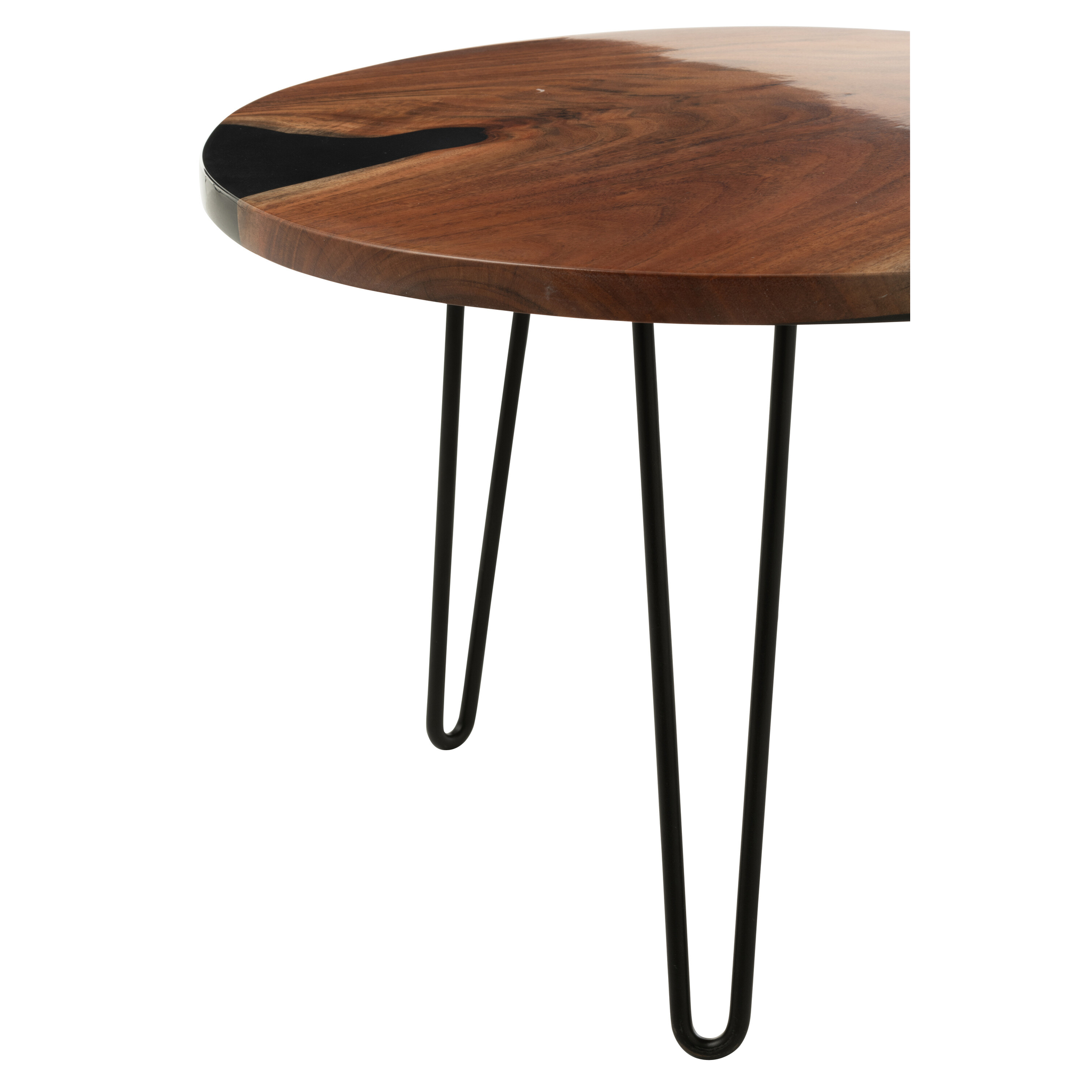 Table d'appoint en acacia naturel/noir D:54cm