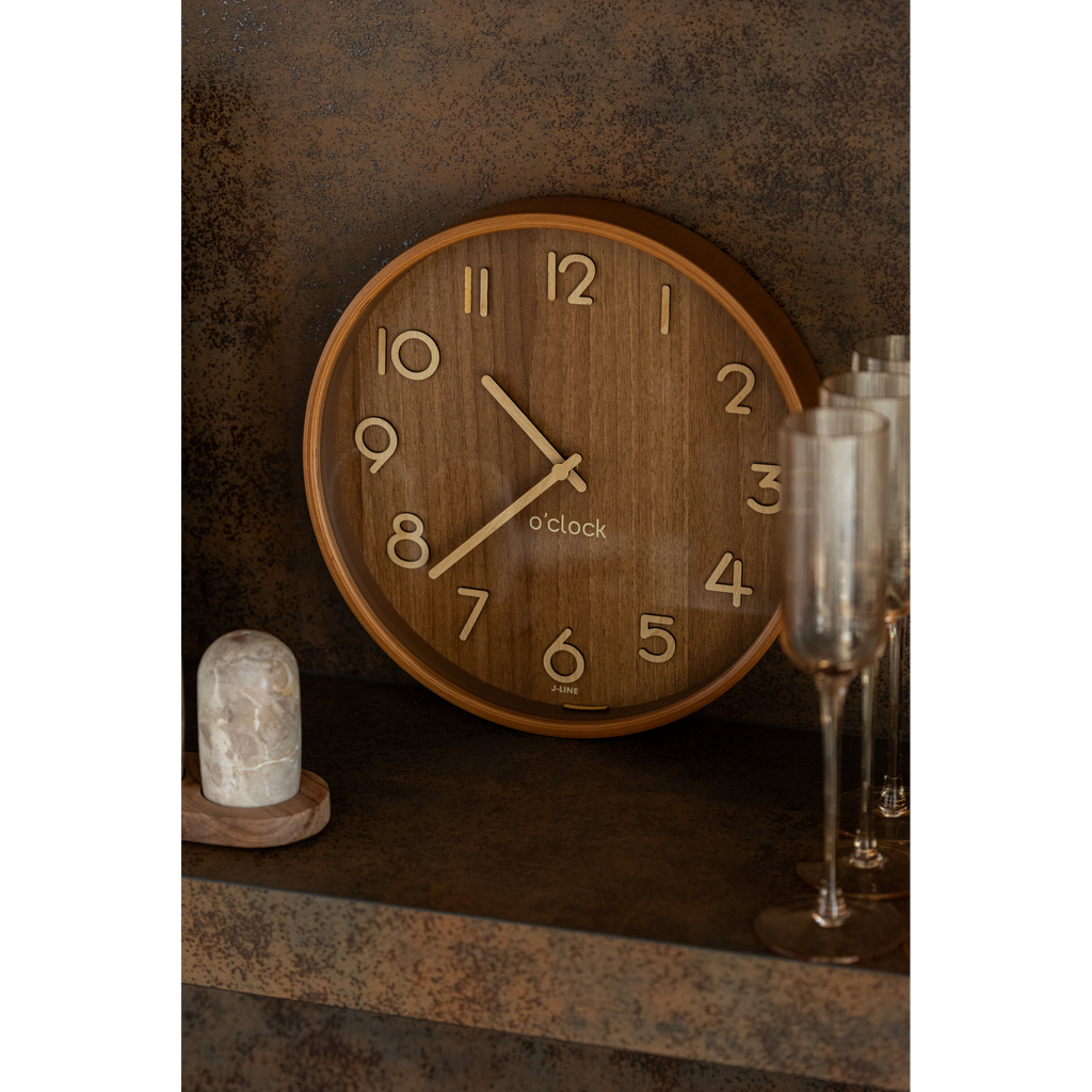 Horloge murale, marron foncé, longueur env. 53 cm