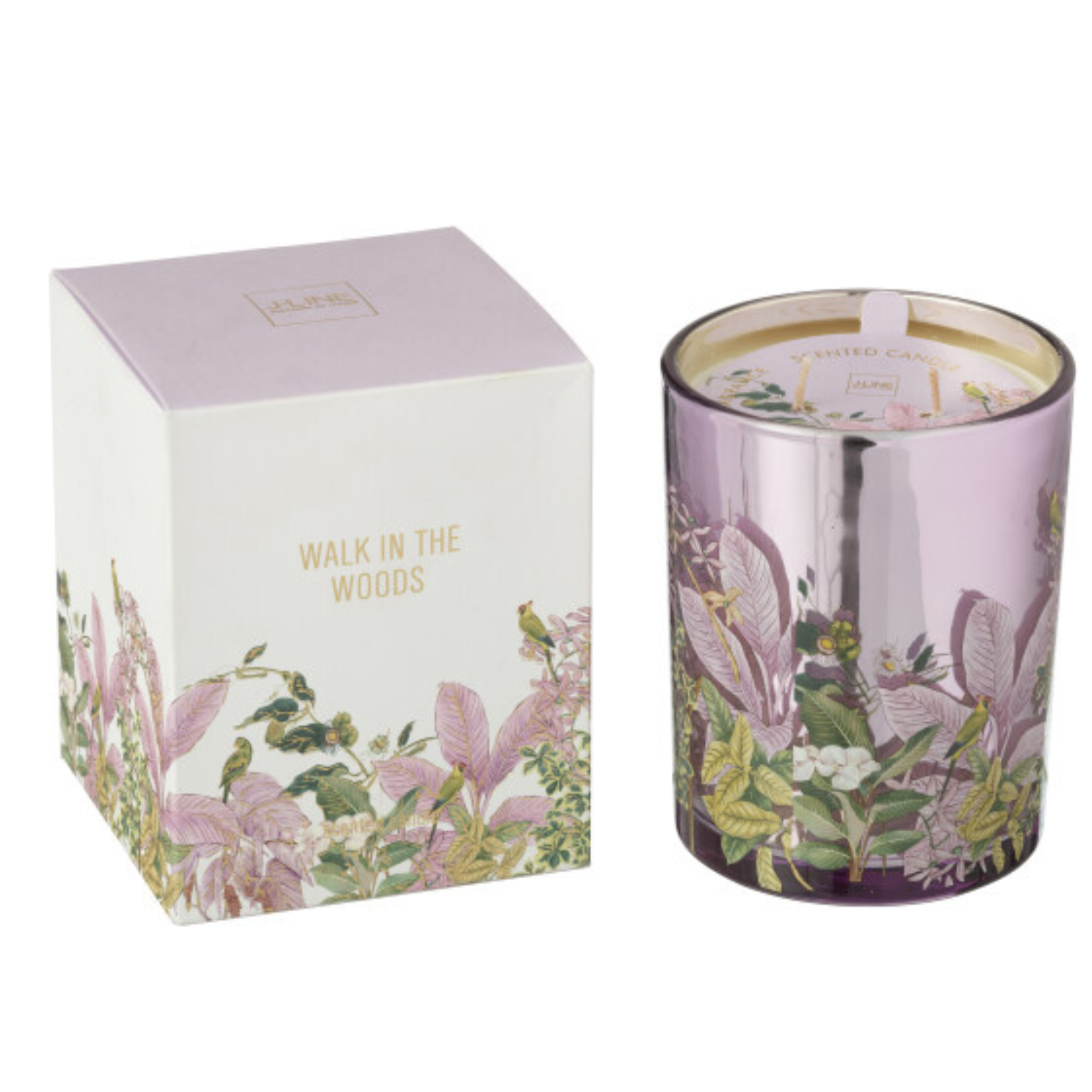 Jolipa Duftkerze Walk in the Woods mit Geschenkbox - Blumenmotiv Kerze