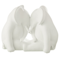Weiße Elefanten Figur Face to Face - moderne Deko Skulptur für stilvolles Wohnen