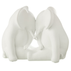 Weiße Elefanten Figur Face to Face - moderne Deko Skulptur für stilvolles Wohnen