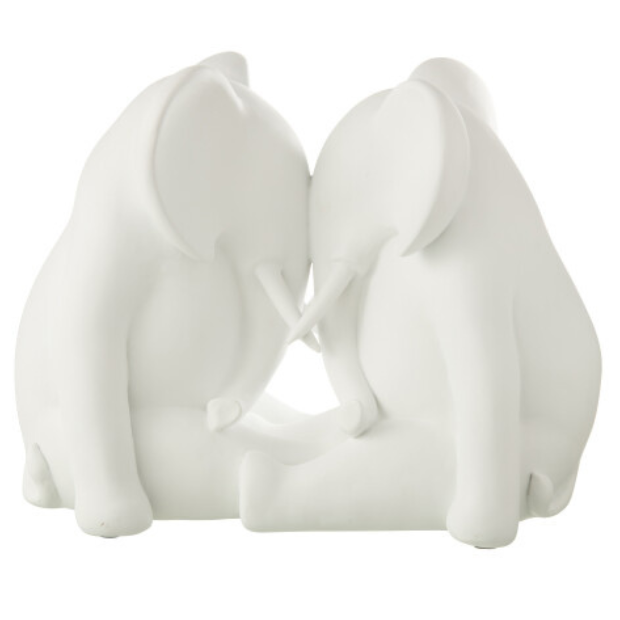 Weiße Elefanten Figur Face to Face - moderne Deko Skulptur für stilvolles Wohnen