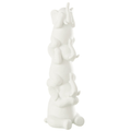 Elefantenpyramide Weiß - Stapelbare Deko Figur aus Keramik für modernes Wohndesign