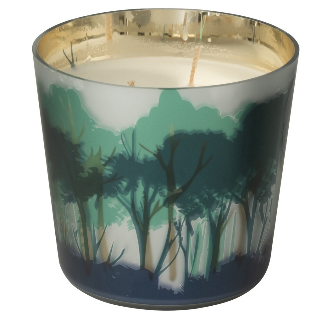 Bougie parfumée Noa Forest, verte, petite (13 cm)
