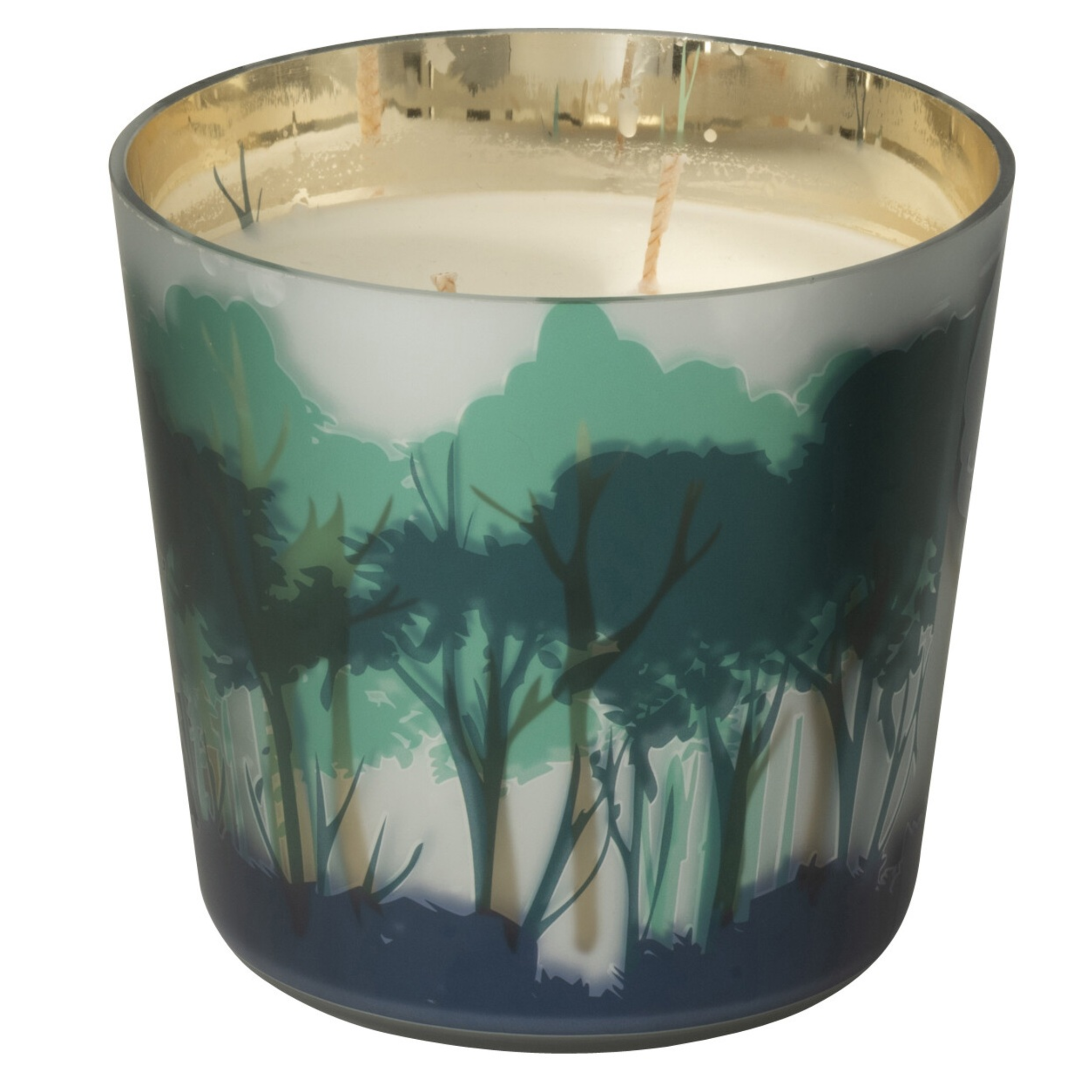 Bougie parfumée Noa Forest, verte, petite (13 cm)