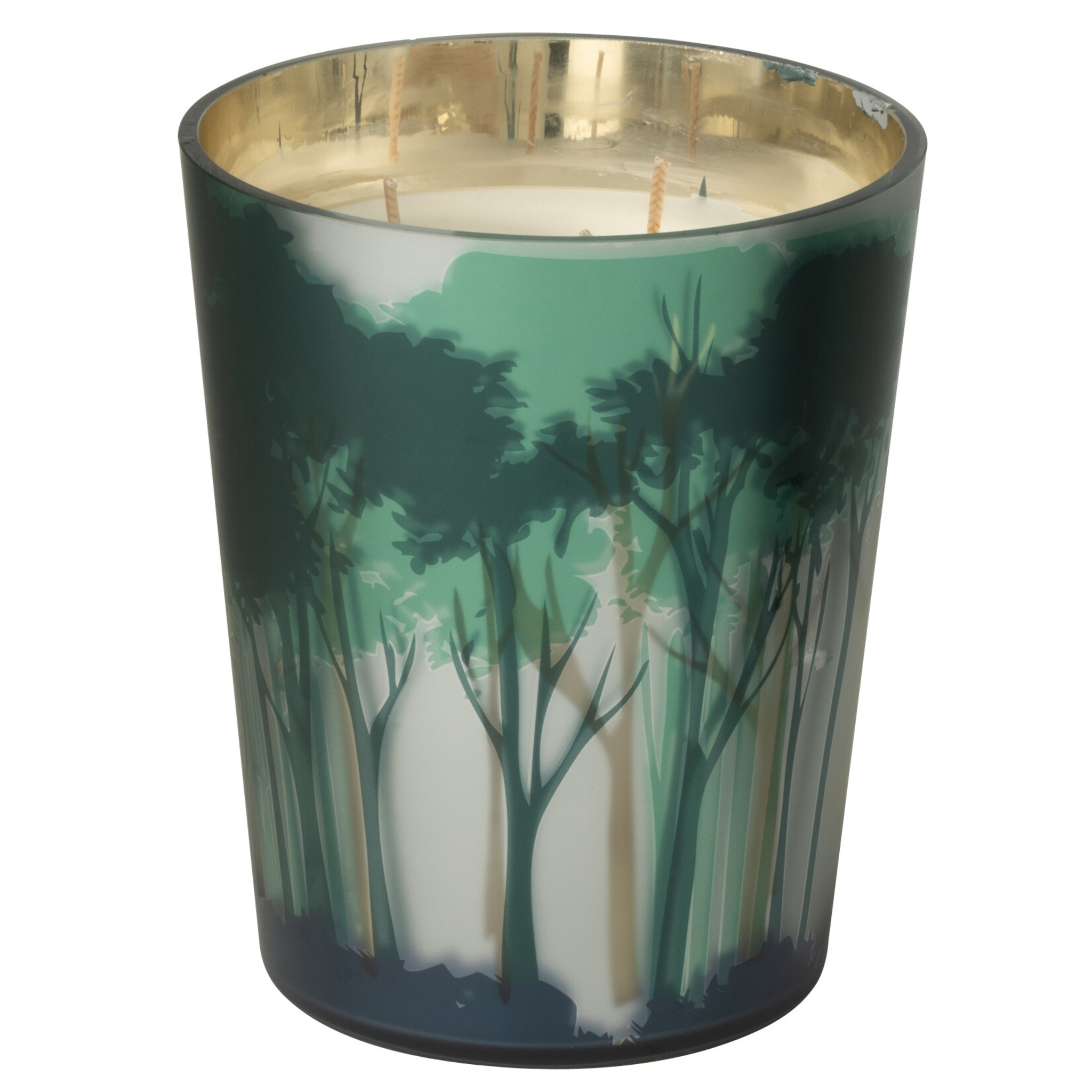 Bougie parfumée Noa Forest, verte, moyenne, 17 cm