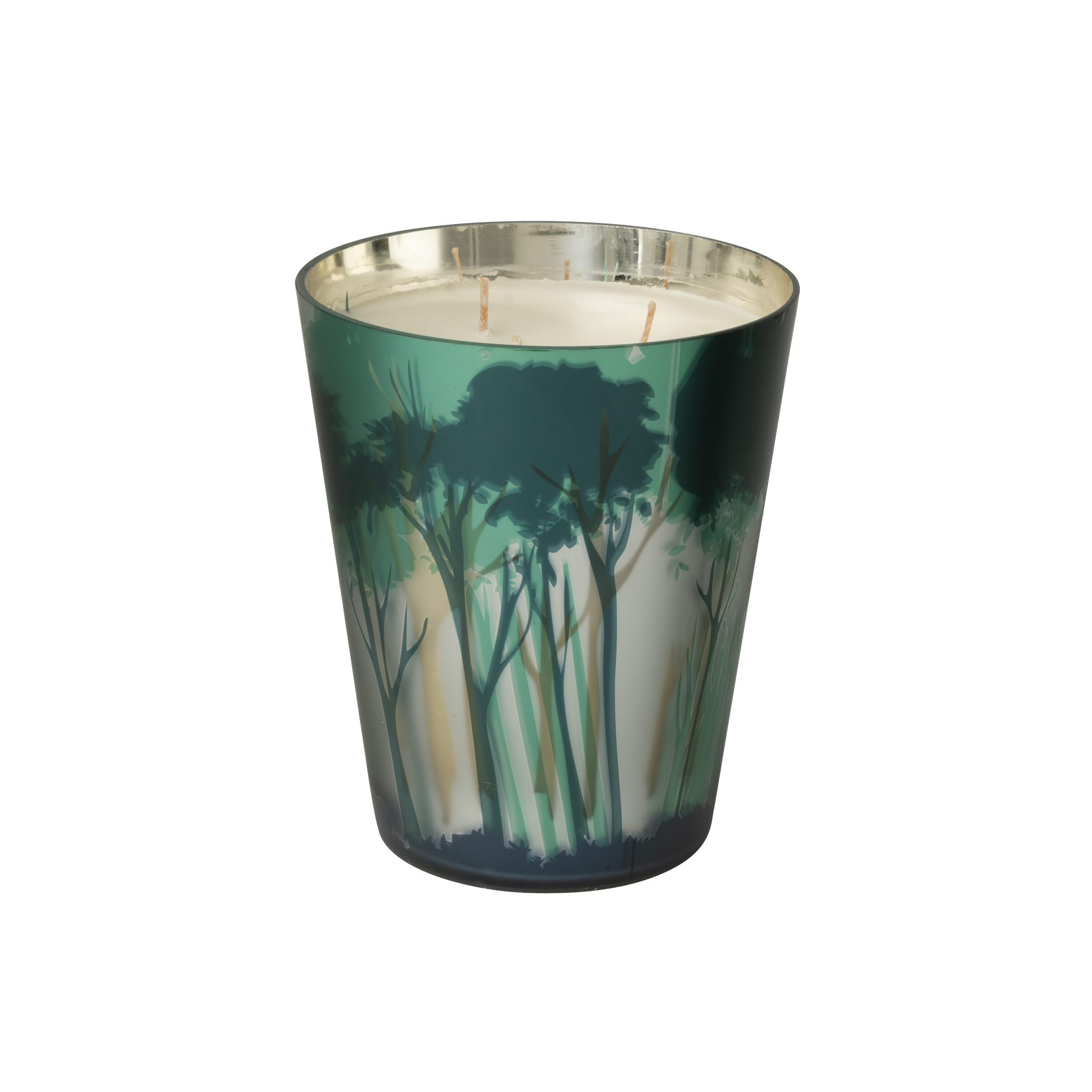 Bougie parfumée Noa Forest, verte, grande (20 cm)