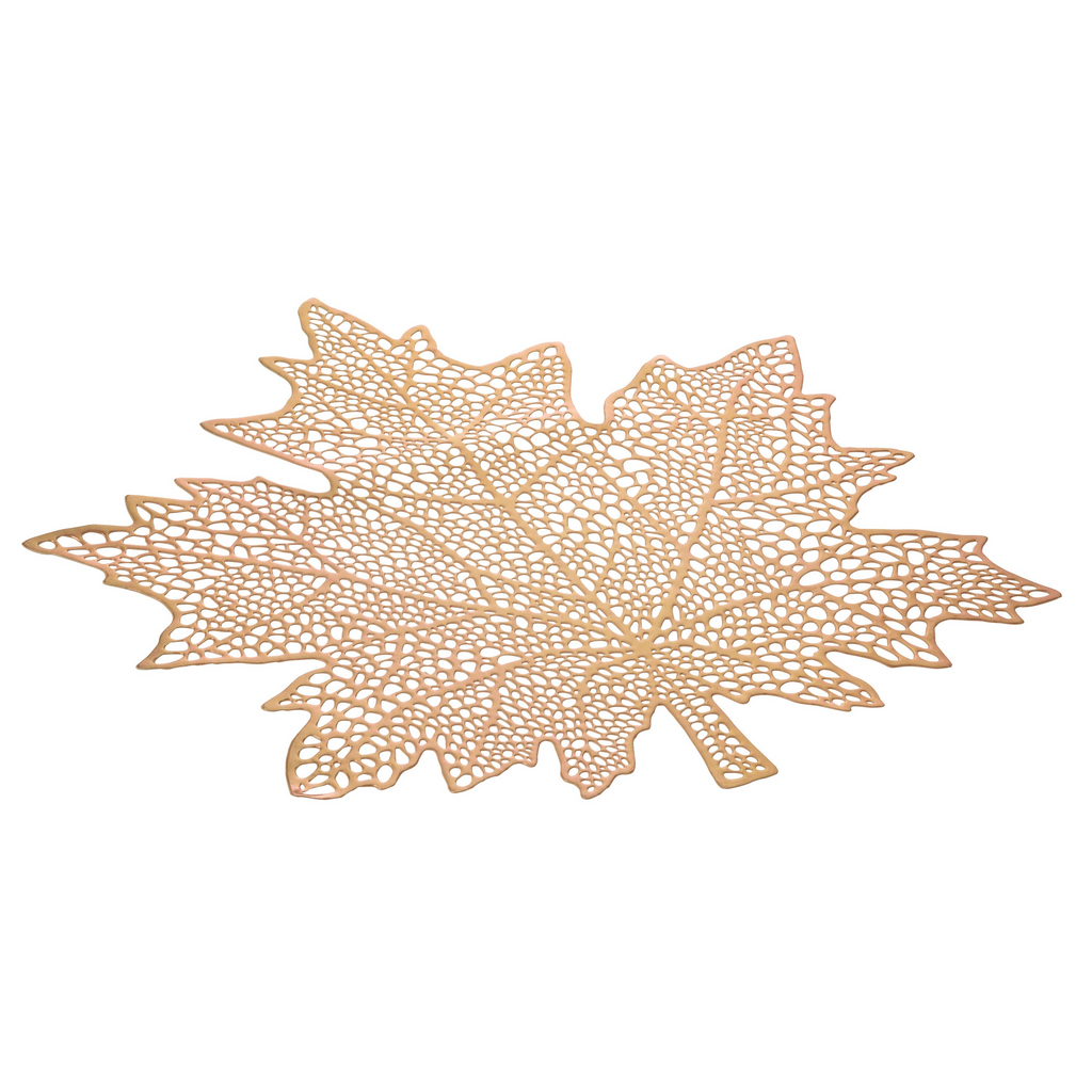 Set de table à motif de feuilles, rose clair, 43 x 43 cm