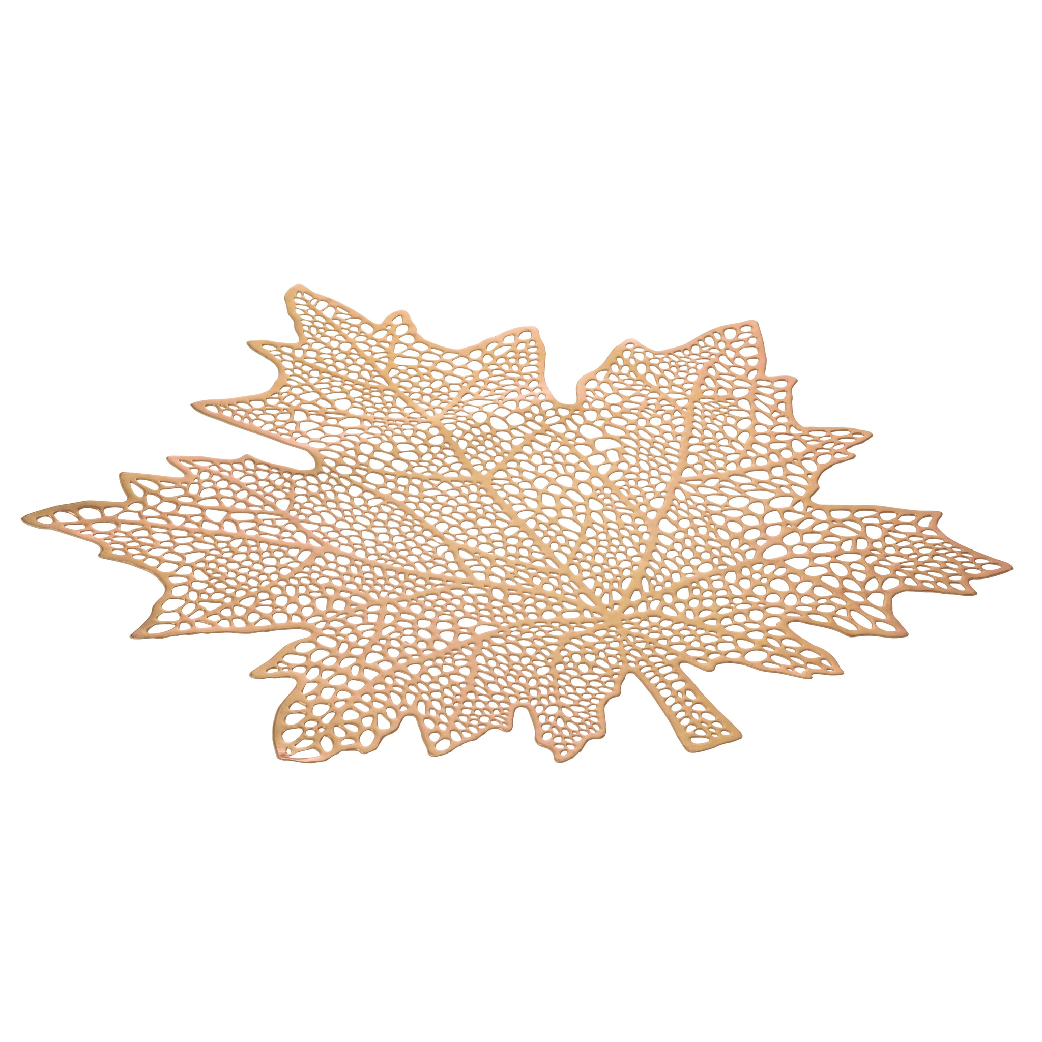 Set de table à motif de feuilles, rose clair, 43 x 43 cm