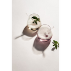 Zwiesel Kristallglas Afterwork Drinks Set: 2 runde Becher mit Glasstrohhalmen, weißem Schaum und Minzgarnitur