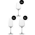 Zwiesel Kristallglas Tulip Gläser-Set 18-teilig: 6x Rotweinglas, 6x Champagnerflöte, 6x Weißweinglas