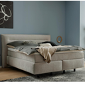 Boxspringbett 180cm Lofa Idun in Beige mit Kopfteil und Bettgestell - modernes Schlafzimmermöbel