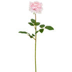 Kunstblume Rose 69cm pink - Deko Seidenblume mit grünen Blättern für stilvolle Raumgestaltung