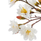 Künstliche Kirschblütenzweige mit weißen Blüten und roten Knospen - realistische Deko Kunstpflanze für stilvolle Inneneinrich